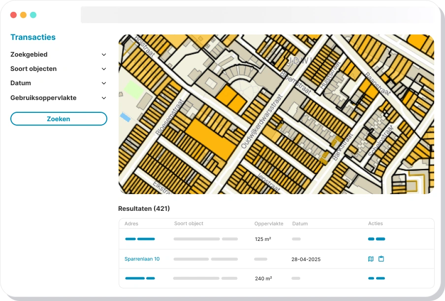 Transacties interface